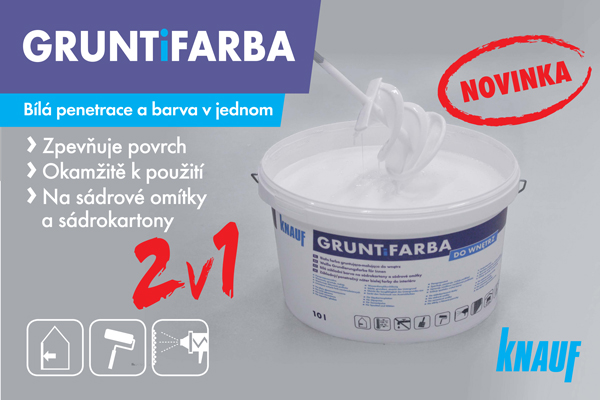 GRUNTiFARBA - BÍLÁ PENETRAČNÍ MALÍŘSKÁ BARVA KNAUF