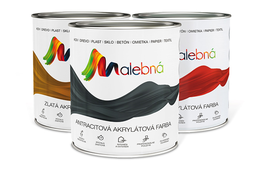 Pololesklá akrylová barva pro různé povrchy Malebná